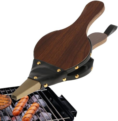 Soufflet Pour Brasero | Soufflet En Bois Pour Braser,Aérateur En Bois Pour Barbecue, Pour Barbecue De Camping En Plein Air Avec Buse En Fonte Avec Sangle Suspendue