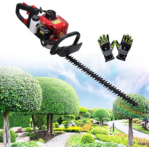 WEIMILOR Cortasetos a Gasolina de 2 Tiempos y 23,66 CC, de Grado Comercial, 2600 RPM, Sistemas de transmisión Totalmente metálico Reforzado, tecnología de autoafilado de 1500 H