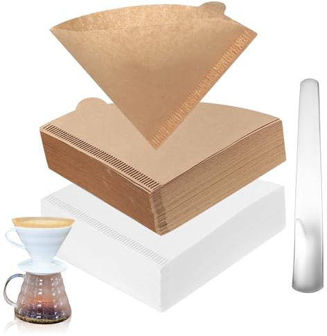200 PzFiltri Caffe Americano Misura 1, Carta da Filtri per Caffè a Cono, Caffè Filtro in Carta, Filtri Macchina Caffès per Macchine da Caffettiera Tazza(1-2 Tazze), con Cucchiaio in Acciaio Inox