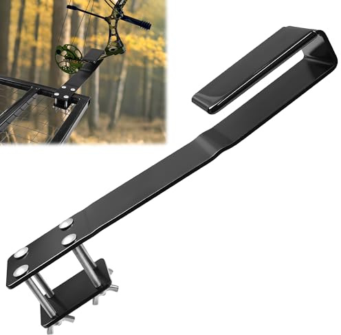Universal Hunting Bow Holder for Tree Stand Bow Hanger with Detachable Anti Slip Protective Cover, Tree Stand Accessories for Compound Bow Stand, Easy to Install with 4 Fixing Bolts
