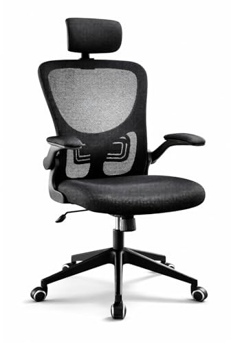 Jardin202 Silla Escritorio Ergonómica Lum – Silla Oficina Ajustable y Reclinable con Soporte Lumbar, Reposacabezas Regulable, Reposabrazos (Negra)