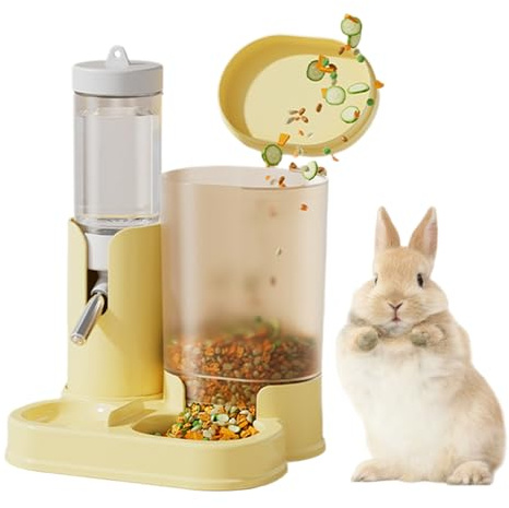 Ylnailky Hamster Waterer and Feeder | Water Feeding Bottles Auto Dispenser for Small Animals,Leakproof Detachable Cage Accessories for Pet Dwarf Gerbils Hedgehog Small Animals
