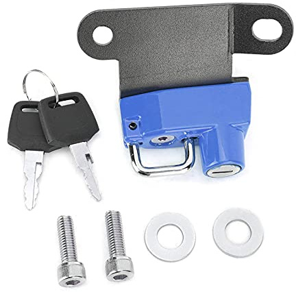 Aleación de aluminio Candado para casco Gancho de seguridad antirrobo Accesorio para motocicleta SuperDuke R 1290 2014 Up Alta resistencia Durable A prueba de herrumbre Resistente (Azul)