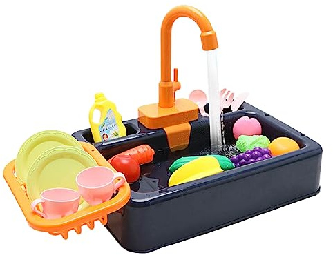 AWJUWHBJ Giocattolo da Cucina - Lavandino da Gioco con Acqua Corrente, Lavastoviglie da Gioco con Acqua Corrente, Casa Giocattolo da Ruolo con Lavandino da Cucina con Acqua Corrente