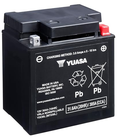 Yuasa YIX30L-PW 12V 400 CCA högpresterande underhållsfritt AGM VRLA motorcykelbatteri