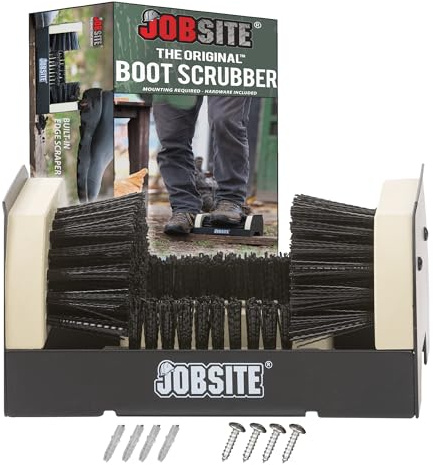 JobSite The Original Boot Scrubber - All Weather Industrial Shoe Cleaner & Scraper Brush - 2 Pack