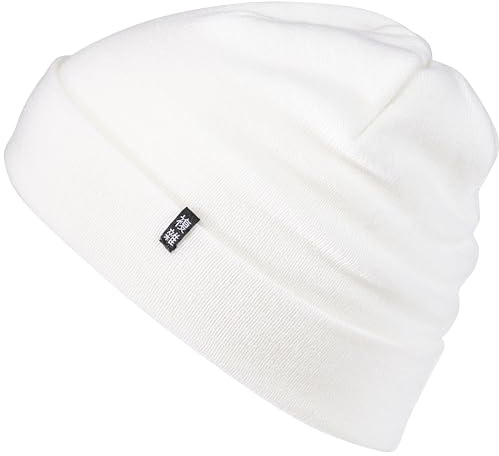 Enter the Complex® Merino Mütze Herren, Beanie Damen, 100% Merino Wolle, Warm und Dünn, Zweilagige Strickmütze, Weiß