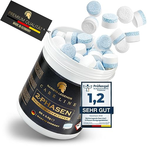 Barista Legends Care Line® 2 Phasen Reinigungstabletten Kaffeevollautomaten - 80 x 3,5g - Kaffeemaschinen & Siebträger Reiniger Tabs mit Clean Protect Formel - Kompatibel mit allen gängigen Marken