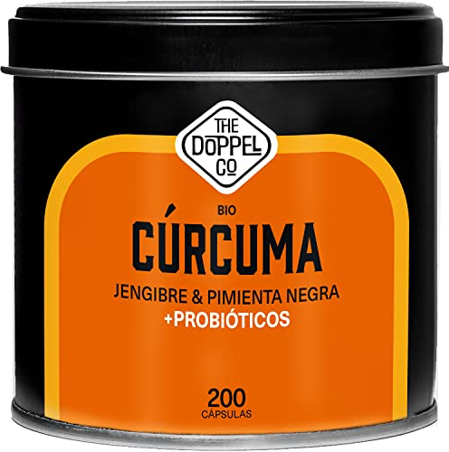 Curcuma Bio con PROBIOTICI, Zenzero e Pepe Nero - 200 Capsule - Massima Dose 1460mg - Antiossidante e Disinfiammante Naturale - Articolazioni e Ossa - Certificazione Biologica Ufficiale