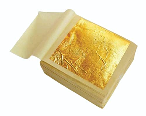 L.A. Gold Leaf Pure Gold Leaf/waraq 2x3 inch (50.pcs) Sheet 24K Gold Leaf Leaves Foil Finest Leaves Food Gilding Facial Beauty Spa Size