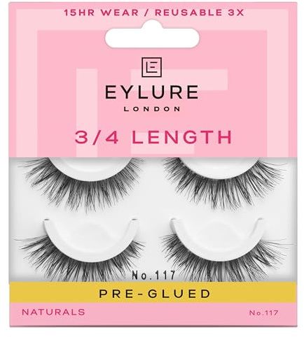 Eylure Pre-Glued Wispy Light Texture Eyelashes, No.117, Twin Pack