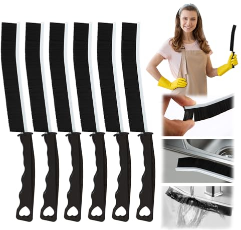 6Stücke Hartborsten Eckenreinigungsbürste - fugenreinigungsbürste Premium Spaltreinigungsbürste für Tiefenreinigung von Fenstern, Badezimmern, Küchenspülen und Fliesenfugen