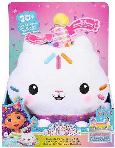 Gabby och det magiska huset - Gabby Dollhouse - Interaktiv P'tiChou plysch 25 cm - kattplysch - ljud ljus - gabby katt - tecknad leksak Gabby And Magic Home - leksak för barn 3 år och uppåt