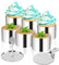 PBUSPU 6 Stück Dessertringe und Speiseringe, Edelstahl-Runder Mousse-Ringe DIY Ø 7.5cm Kleine Tortenringe Set für Mousses, Desserts, Kuchen, Biskuitausstechform mit Schiebeplatte