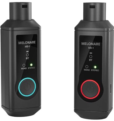 MELONARE MB-1 Wireless XLR Bluetooth Receiver, 15-Hour Battery Life, BT 5.3, High-Fidelity Audio, Mono/Stereo Mode, 150ft Range, Bluetooth Adapter for Speakers, PA Systems, Mixers, DJ Equipment