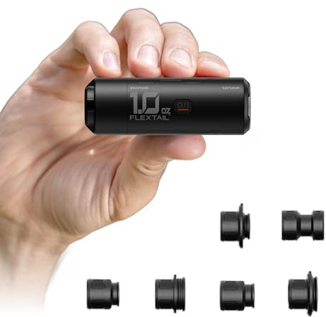 FLEXTAILGEAR Mini Electric Air Pump, 28g Rechargeable Pump for Sleeping Mats, Swappable Battery, 6 Nozzles, 3.5kPa 200L/min Fast Inflate & Deflate for Camping and Outdoor Inflatables
