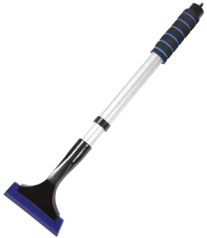 HqxeqtBRD Raschiaghiaccio Estensibile in Alluminio con Spazzola da Neve per Parabrezza Auto, Design Extra Lungo(Blue)