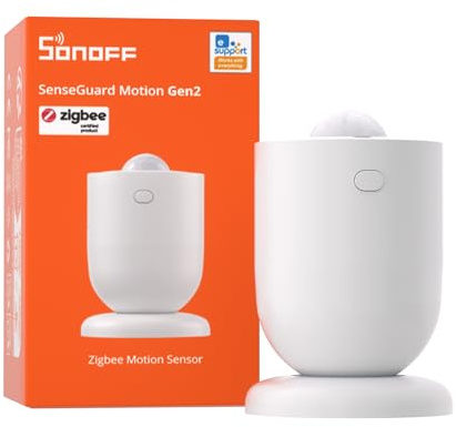 SONOFF SenseGuard SNZB-03PR2 Détecteur de Mouvement Zigbee avec capteur de luminosité pour contrôle d’éclairage, système d’Alarme et automatisation, Compatible Home Assistant, Alexa et SmartThings