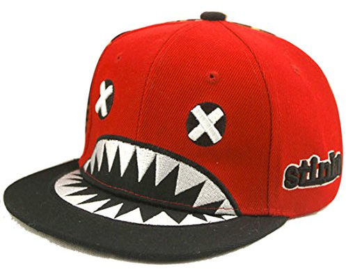 Belsen Kind Hip-Hop Hai Cap Baseball Kappe Hut (rot)