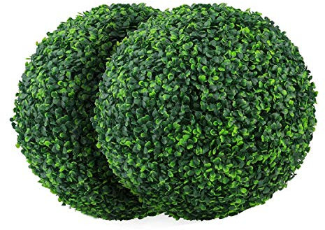 AMZZHAO Lot de 2 Boules topiaires artificielles de 40 cm en buis Artificiel pour Jardin, Jardin, décoration de Mariage