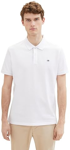 TOM TAILOR Herren Basic Piqué Poloshirt, 20000 - White, XL
