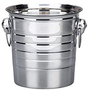 Secchiello per ghiaccio in acciaio inox da 3 l, 5 l, 7 l, secchiello per ghiaccio per casa, bar e feste, birra, champagne e vino.