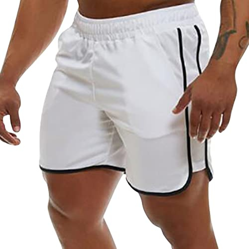 Genfien Pantalones Cortos de Deporte para Hombre Secado Rápido Transpirables de Malla Pantalones Cortos para Correr con Bolsillos de Verano