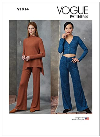 Vogue Schnittmuster-Set für Damen, Strickjacke, Tunika und Hose, Design-Code V1914, Größen LRG-XLG-XXL