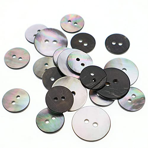 Leekayer 22 Pieces Genuine Mother of Pearl Blazer Buttons Suit Set 20mm 15mm Natural Black MOP Shell Buttons Bulk for Men (Black MOP),YBZBK-B