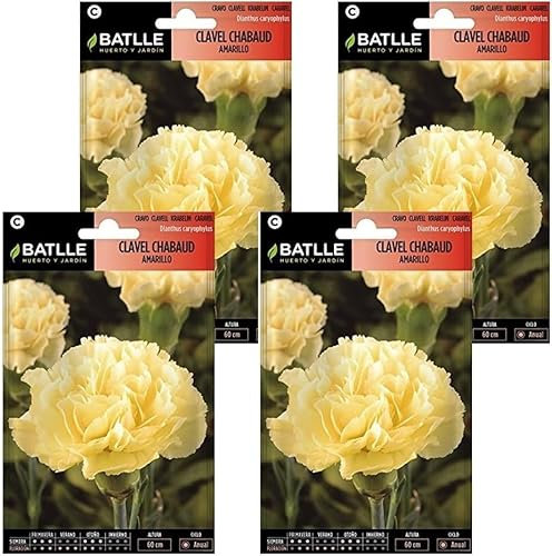 Semillas de clavel amarillo chabaud Semillas Batlle PACK (4)