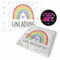 CALLUNA® Regenbogen Geburtstags-Set mit 12 Einladungskarten & 20 Servietten –Set für die Regenbogen Party – für alle Altersgruppen– Party – Rainbow – Unisex (ohne Umschläge)