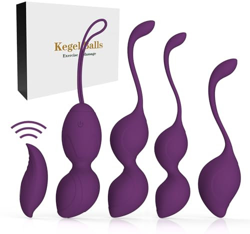 Beckenboden Kugeln Trainingskugeln-Beckenbodentrainer für Frauen Trainingsset - Medizinisches Silikon Übung Bälle Für die Blasenkontrolle und Beckenbodenübungen, Lila 4 Bälle
