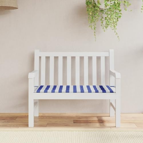 LAPOOH Cojín Banco jardín Tela Oxford a Rayas Azul y Blanco 120x50x3cm, Cojines Exterior Jardin, Cojines para Palets, Cojines Exterior, Cojines Sofa Exterior, Cojines Suelo