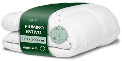 Wendre Edredón Verano 140x200 cm – Ligero 150 g/m² Transpirable – Nórdico de Verano Certificado Oeko-Tex