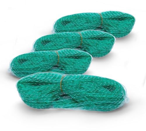 Spetebo Vogelschutznetz grün engmaschig 4er Set - 5 x 4 m - Pflanzenschutznetz Maschenweite 30 x 30 mm - Erdbeernetz Himbeer Brombeer Strauch Blumen Beet Schutznetz Teichabdeckung Laubnetz