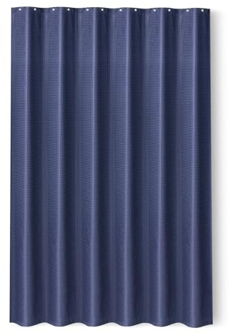 Amazon Basics - Cortina de ducha de poliéster de estilo moderno, secado rápido, 183 x 183 cm, color azul marino