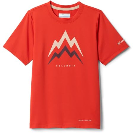 Columbia Tech Trail Utility SS Graphic Crew, Maglietta tecnica da ragazzo, per bambini attivi