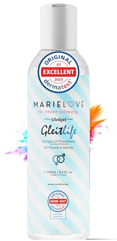 Gleitgel auf Wasserbasis 250ml – geruchlos & geschmacksneutral – für Silikon-Produkte & Massagegeräte – dermatologisch getestet – langanhaltendes Gleitmittel für Damen & Herren