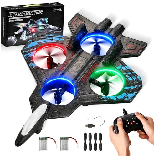Pipihome Schaumstoff RC Flugzeuge für Kinder, 2,4 GHz Ferngesteuertes Flugzeug mit Licht, RC Plane Flugzeug Spielzeug mit Fernbedienung, Geschenk für Kinder Anfänger