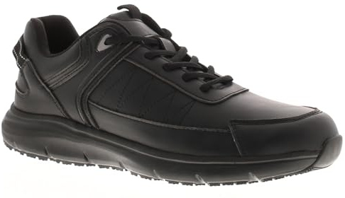 Tradesafe Slide Men's Waterproof Trainer Shoe Ultimate Traction Non-Slip Footwear for Kitchen, Chef, Nurse, Doctor, Hospitality Lightweight All-Day Work Shoe Black 9 UK