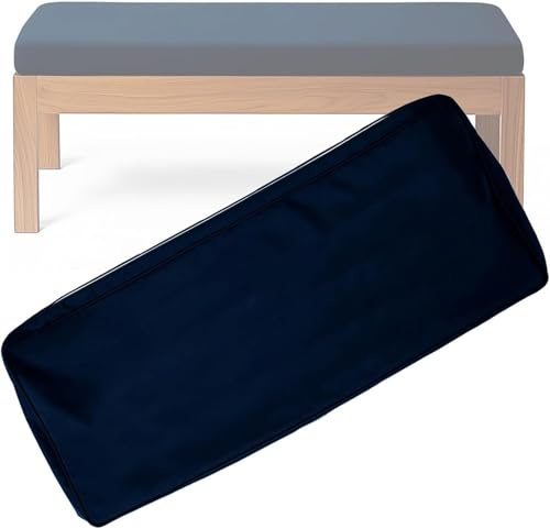 Waterproof Outdoor Cushion Cover 10cm Non Slip Zip Up Pad for Garden Furniture Swing Seat Patio Washable Cushion for Hollywood Swing Blue (37.4x20x4in)
