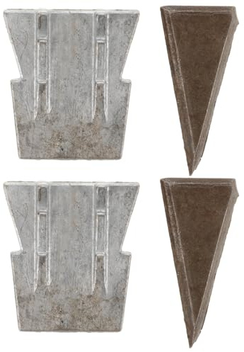 Ipetboom Lot de 4 Coins Métalliques pour Marteau Accessoires d'Installation de Hache Coin Conique Double Croix Fer Outils Robustes pour Renforcement de Manche D’Outil en Extérieur