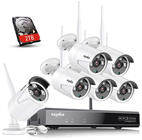 SANNCE WLAN Überwachungskamera Aussen Set, 4×3MP WiFi 6 Kameras Outdoor