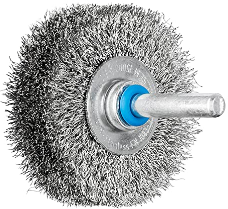 PFERD Rundbürste ungezopft RBU | Ø 50x15mm Schaft-ø 6mm Edelstahl-Draht-ø 0,20 | 43198002 – für Geradschleifer, Bohrmaschinen, Biegwellen