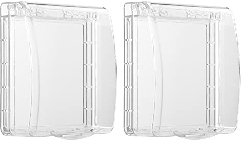 Cabilock 2Pcs Baby Steckdose Abdeckung Box für Babyproofing Mehr Innenraum für Extra Große Elektrische Stecker Und Adapter Einfach zu Installieren