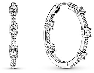 Pandora Funkelnde Pavé-Stäbe Ohrringe in Sterling-Silber mit Zirkonia, Maße: 25mm x 24,6mm x 3mm, 290043C01