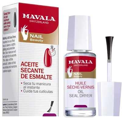 Mavala Aceite Secante de Uñas. Secado Instantáneo de Uñas. con Aceite de Algodón y Vitamina E. Anti-Oxidante - 10 ml