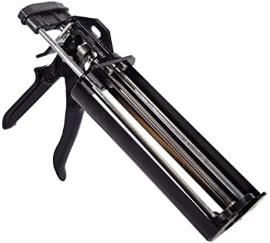 Twin Cartridge Caulking Gun for Dual Components (1:1 Mix Ratio) Up to 450ml Manual Caulk Applicator Gun for Adhesives, Sealants, Epoxy