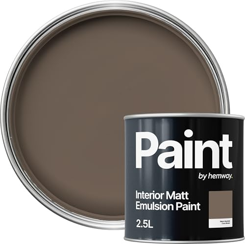 Hemway Coco Brown Paint 2.5 L, Indoor Matt Finish, One Coat, Wall Paint, Acrylic & Water-Based Emulsion, Quick Dry & High Coverage for the Kitchen, Bathroom & Bedroom Walls & Ceiling