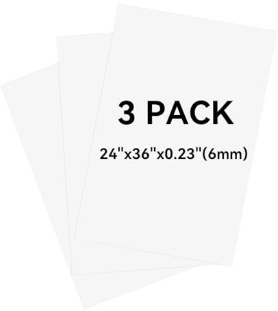 3-pack vit skumskiva 61 cm x 91 cm, 0,6 cm tjock skumkärnbräda för projekt, vit affischtavla för målning, visning och hantverksprojekt